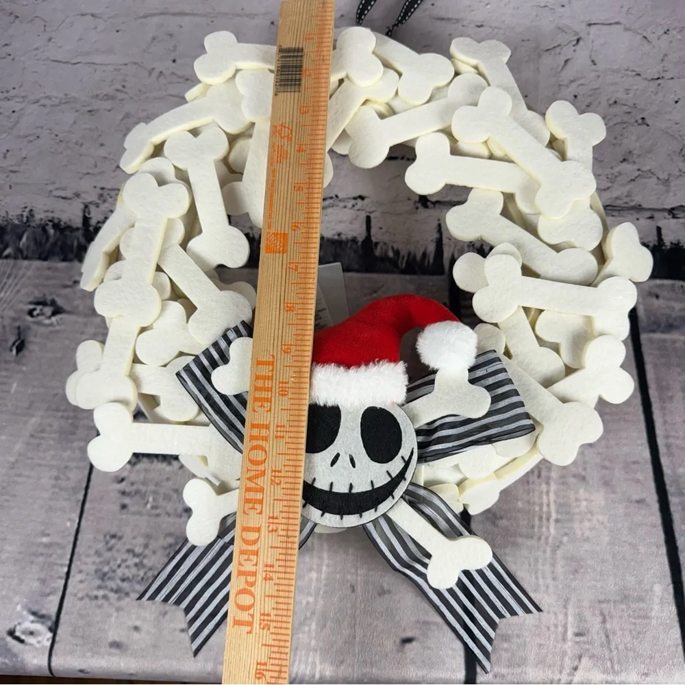 Disney Parks Wreath Nightmare Before Christmas Bones Jack Skellington